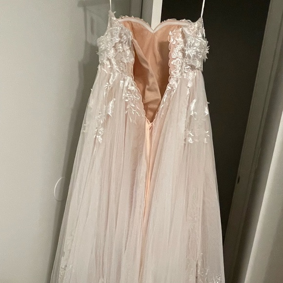 Blush A-line Wedding Dress - Picture 2 of 10